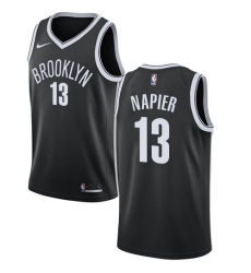 Men's Nike Brooklyn Nets #13 Shabazz Napier Swingman Black NBA Jersey - Icon Edition