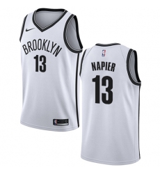 Men's Nike Brooklyn Nets #13 Shabazz Napier Swingman White NBA Jersey - Association Edition