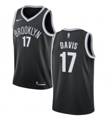 Men's Nike Brooklyn Nets #17 Ed Davis Swingman Black NBA Jersey - Icon Edition