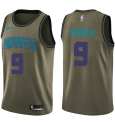Men's Nike Charlotte Hornets #9 Tony Parker Swingman Green Salute to Service NBA Jersey