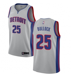 Women's Nike Detroit Pistons #25 Reggie Bullock Authentic Silver NBA Jersey Statement Edition