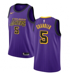 Men's Nike Los Angeles Lakers #5 Tyson Chandler Swingman Purple NBA Jersey - City Edition