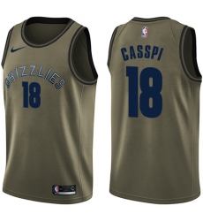 Youth Nike Memphis Grizzlies #18 Omri Casspi Swingman Green Salute to Service NBA Jersey