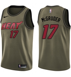 Men's Nike Miami Heat #17 Rodney McGruder Swingman Green Salute to Service NBA Jersey