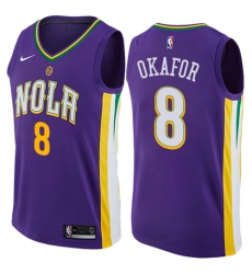 Women's Nike New Orleans Pelicans #8 Jahlil Okafor Swingman Purple NBA Jersey - City Edition