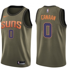 Men's Nike Phoenix Suns #0 Isaiah Canaan Swingman Green Salute to Service NBA Jersey