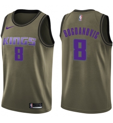 Men's Nike Sacramento Kings #8 Bogdan Bogdanovic Swingman Green Salute to Service NBA Jersey