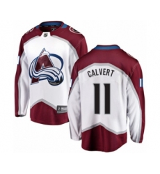 Men's Colorado Avalanche #11 Matt Calvert Authentic White Away Fanatics Branded Breakaway NHL Jersey
