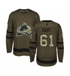 Men's Adidas Colorado Avalanche #61 Martin Kaut Authentic Green Salute to Service NHL Jersey