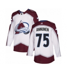 Men's Adidas Colorado Avalanche #75 Justus Annunen Authentic White Away NHL Jersey