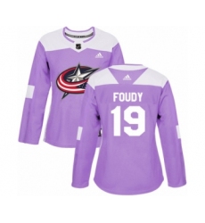 Women's Adidas Columbus Blue Jackets #19 Liam Foudy Premier Navy Blue Alternate NHL Jersey