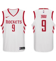 Nike NBA Houston Rockets #9 Zhou Qi Jersey 2017-18 New Season White Jersey
