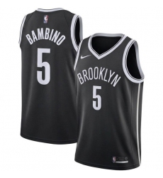Men's Brooklyn Nets #5 Bambino Black Icon Edition Stitched Basketball Jersey