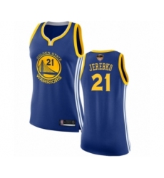 Women's Golden State Warriors #21 Jonas Jerebko Swingman Royal Blue Basketball 2019 Basketball Finals Bound Jersey - Icon Edition