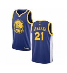 Youth Golden State Warriors #21 Jonas Jerebko Swingman Royal Blue Basketball 2019 Basketball Finals Bound Jersey - Icon Edition