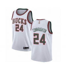Youth Milwaukee Bucks #24 Pat Connaughton Authentic White Fashion Hardwood Classics Basketball Jersey