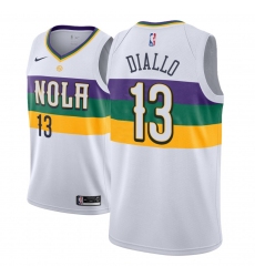 Men NBA 2018-19 New Orleans Pelicans #13 Cheick Diallo City Edition White Jersey