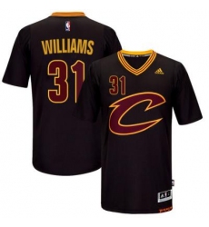 Men's Cleveland Cavaliers #31 Deron Williams adidas Black Sleeved Player Swingman Jersey