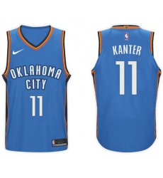 Nike NBA Oklahoma City Thunder #11 Enes Kanter Jersey 2017-18 New Season Blue Jersey