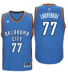 Men's Oklahoma City Thunder #77 Joffrey Lauvergne adidas Light Blue New Swingman Road Jersey