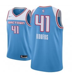 Men NBA 2018-19 Sacramento Kings #41 Kosta Koufos City Edition Blue Jersey