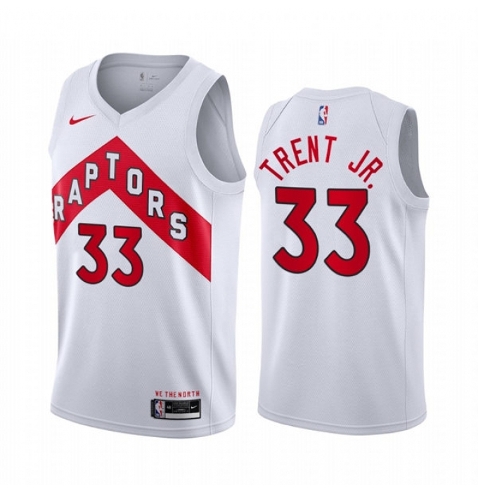Men's Toronto Raptors #33 Gary Trent Jr. White Association Edition Jersey