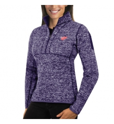 Detroit Red Wings Antigua Women's Fortune Zip Pullover Sweater Purple