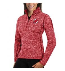 New Jersey Devils Antigua Women's Fortune Zip Pullover Sweater Red