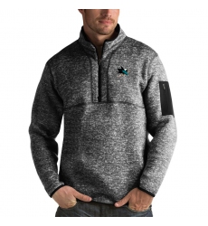 Men's San Jose Sharks Antigua Fortune Quarter-Zip Pullover Jacket Charcoal