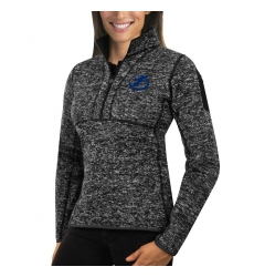 Tampa Bay Lightning Antigua Women's Fortune Zip Pullover Sweater Charcoal