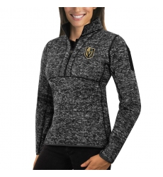 Vegas Golden Knights Antigua Women's Fortune Zip Pullover Sweater Charcoal
