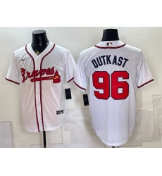 Men's Atlanta Braves #96 OutKast White Cool Base Stitched Baseball Jersey