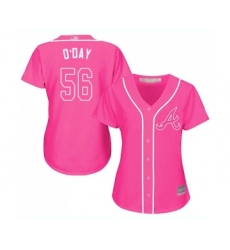 Women's Atlanta Braves #56 Darren O Day Replica Pink Fashion Cool Base Baseball Jersey