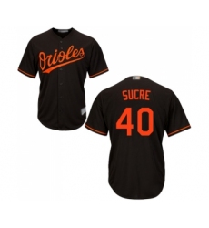 Men's Baltimore Orioles #40 Jesus Sucre Replica Black Alternate Cool Base Baseball Jersey