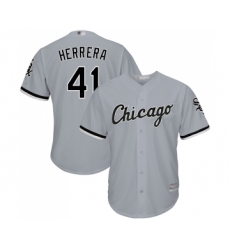 Men's Chicago White Sox #41 Kelvin Herrera Replica Grey Road Cool Base Baseball Jersey