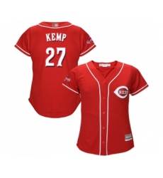Women's Cincinnati Reds #27 Matt Kemp Replica Red Alternate Cool Base Baseball Jersey