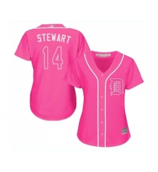 Women's Detroit Tigers #14 Christin Stewart Replica Pink Fashion Cool Base Baseball Jersey