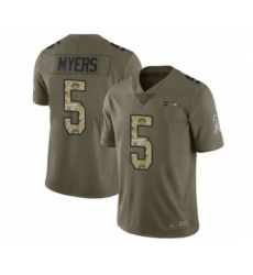 Youth Seattle Seahawks #5 Jason Myers Limited Olive Camo 2017 Salute to Service Football Jersey