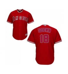 Men's Los Angeles Angels of Anaheim #18 Brian Goodwin Replica Red Alternate Cool Base Baseball Jersey