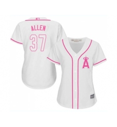 Women's Los Angeles Angels of Anaheim #37 Cody Allen Replica White Fashion Cool Base Baseball Jersey