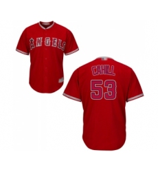Youth Los Angeles Angels of Anaheim #53 Trevor Cahill Replica Red Alternate Cool Base Baseball Jersey