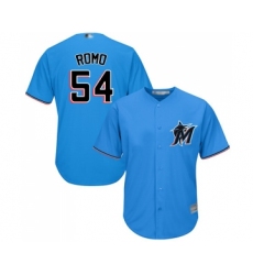 Men's Miami Marlins #54 Sergio Romo Replica Blue Alternate 1 Cool Base Baseball Jersey