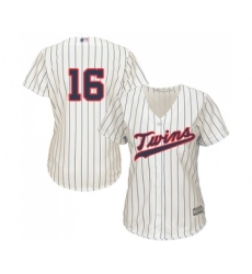 Women's Minnesota Twins #16 Jonathan Schoop Replica Cream Alternate Cool Base Baseball Jersey