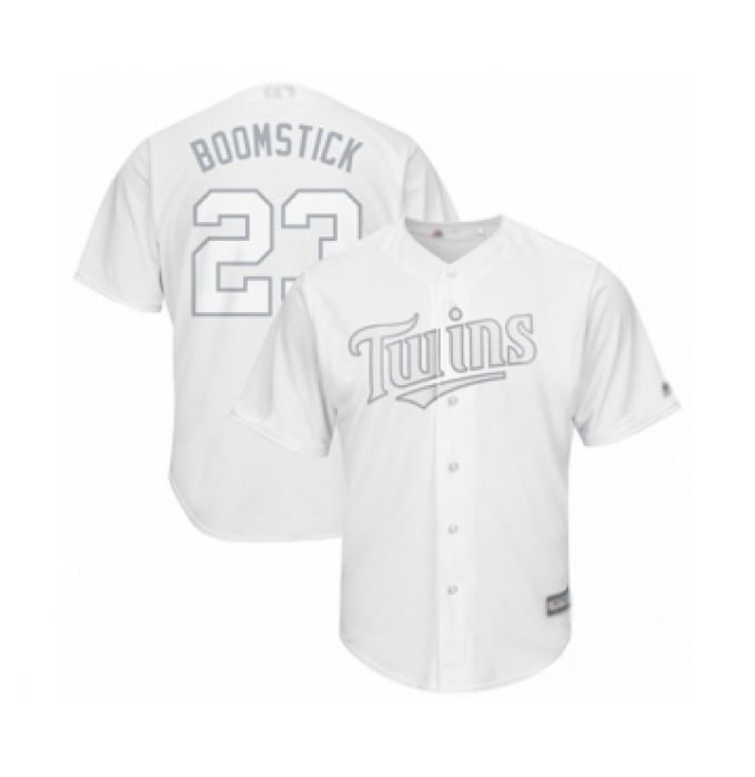 Men's Minnesota Twins #23 Nelson Cruz Authentic  Boomstick White 2019 Players Weekend Baseball Jersey