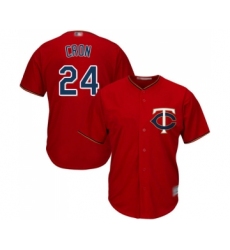 Men's Minnesota Twins #24 C. J. Cron Replica Scarlet Alternate Cool Base Baseball Jersey