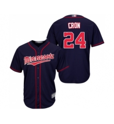 Youth Minnesota Twins #24 C. J. Cron Replica Navy Blue Alternate Road Cool Base Baseball Jersey