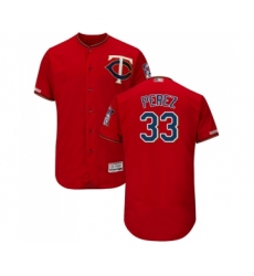 Men's Minnesota Twins #33 Martin Perez Scarlet Alternate Flex Base Authentic Collection Baseball Jersey