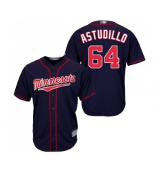 Youth Minnesota Twins #64 Willians Astudillo Replica Navy Blue Alternate Road Cool Base Baseball Jersey
