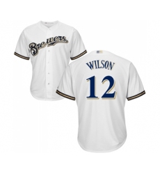 Youth Milwaukee Brewers #12 Alex Wilson Replica White Alternate Cool Base Baseball Jersey