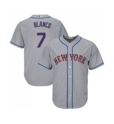 Men's New York Mets #7 Gregor Blanco Replica Grey Road Cool Base Baseball Jersey